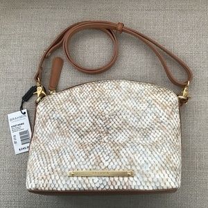 Brahmin mini beige/white bag with shoulder strap